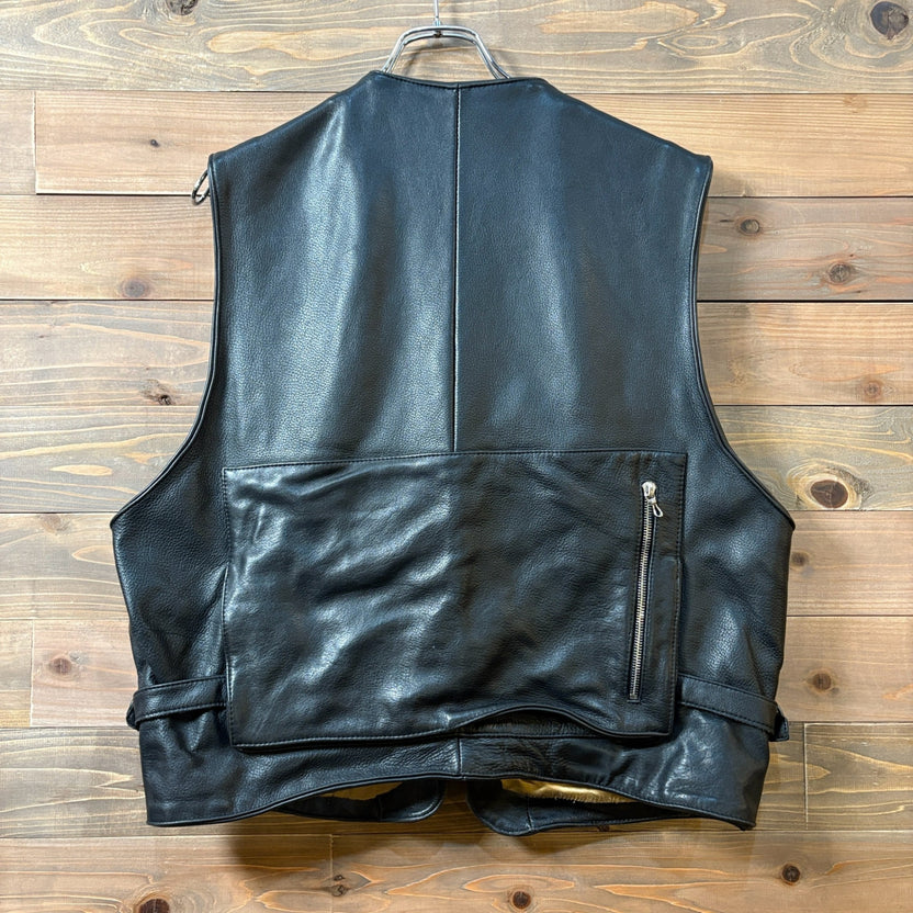 1980s~1990s A.M.I. INTERNATIONAL "Multi Pocket" Leather Vest