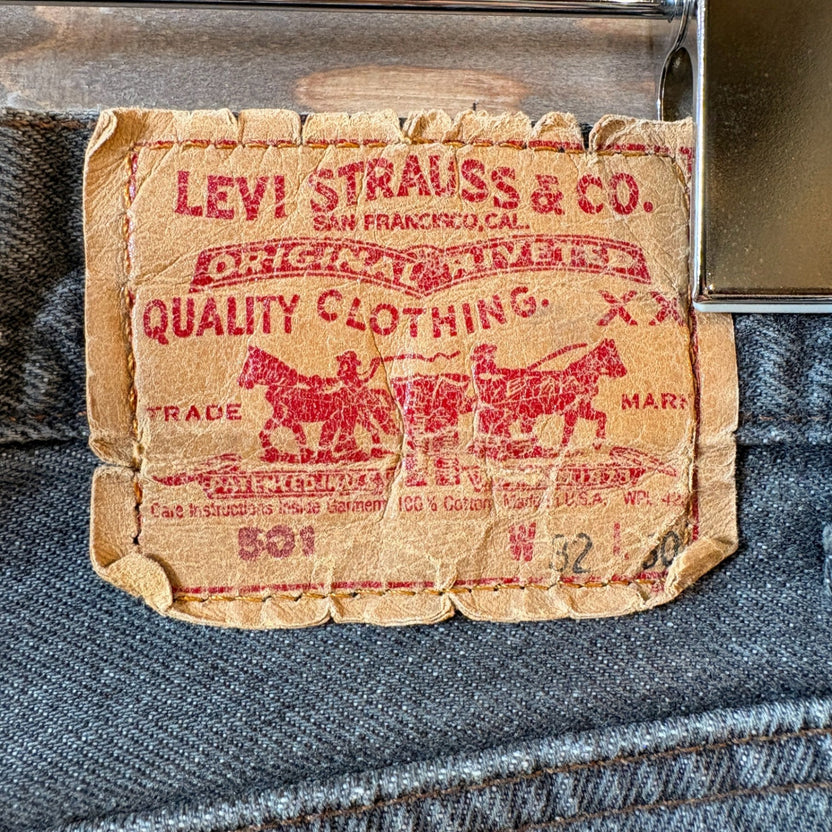 1980s Levi's 501-0658 "Yarn-Dyed" Black Denim Pants