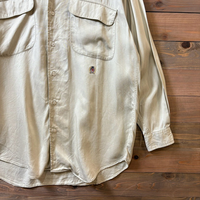 1990s TOMMY HILFIGER "Rayon" Open Collar Shirt