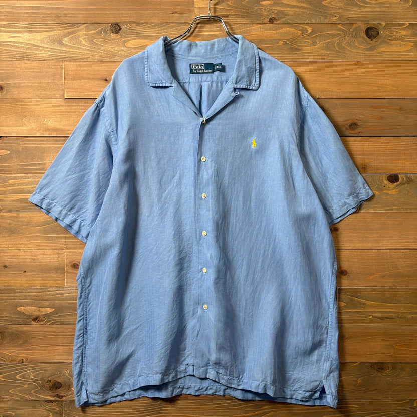2000s Polo Ralph Lauren "Silk × Linen" Open Collar Shirt