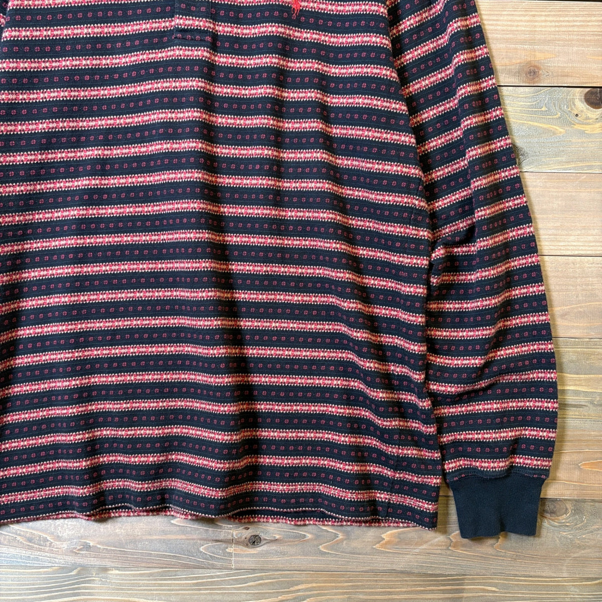 1990s Polo Ralph Lauren "Native Pattern" Henry Neck L/S TEE