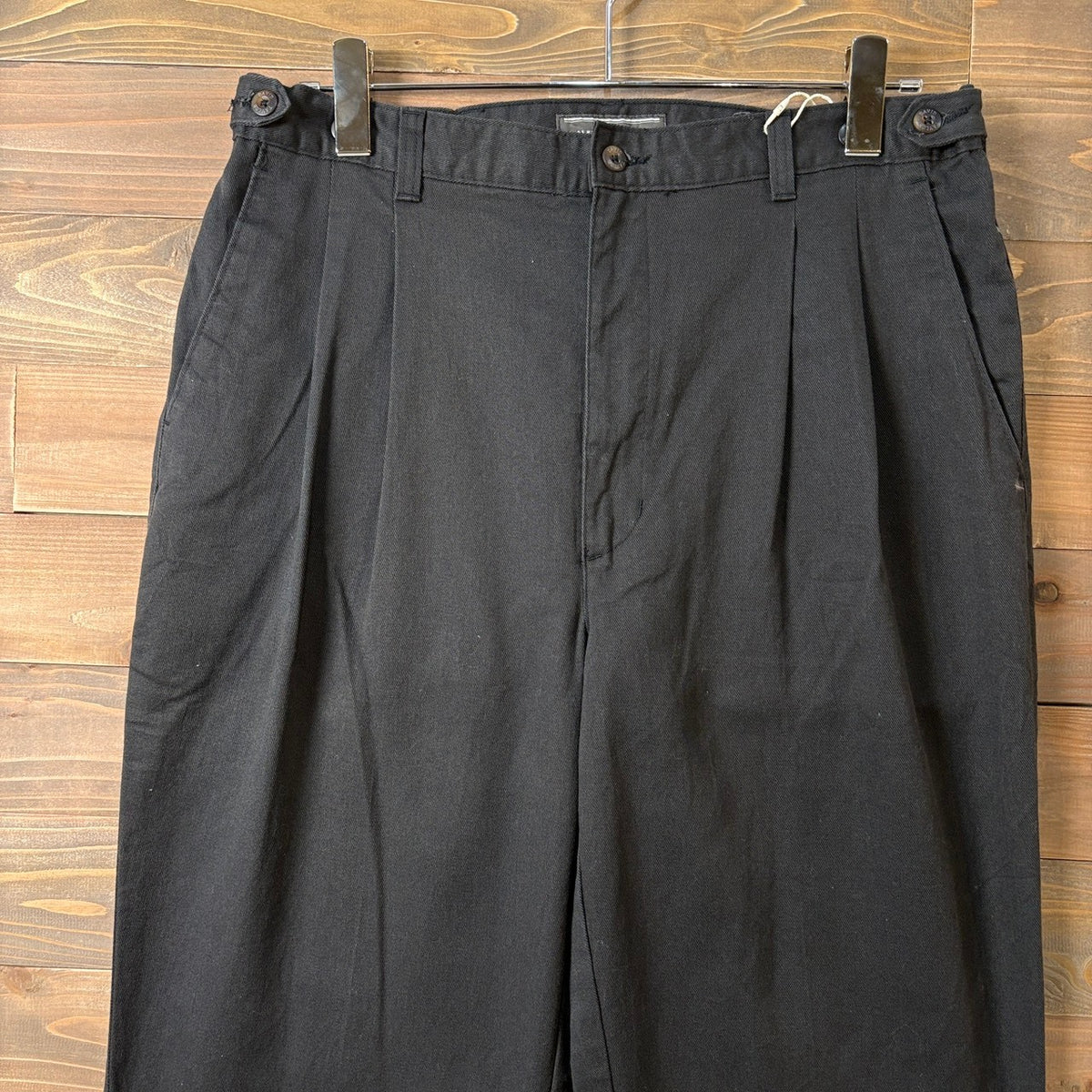1990s David Taylor Made in USA Black Two-Tuck Pants