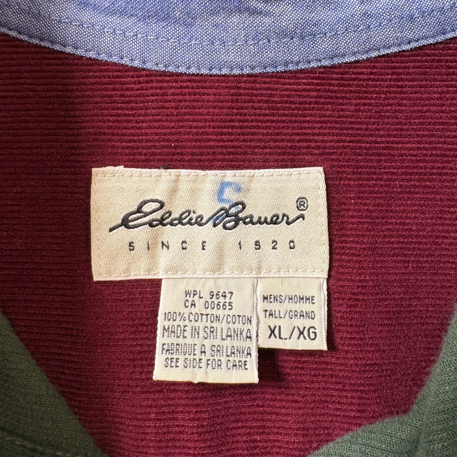 1990s Eddie Bauer Multicolor L/S Corduroy Shirt