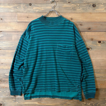 1990s "GAP" Mock Neck Striped L/S T-Shirt