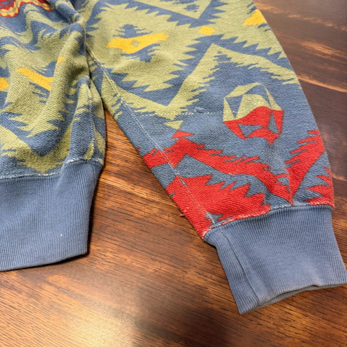 1990s “Polo Ralph Lauren” Native Pattern Cotton Sweatshirt