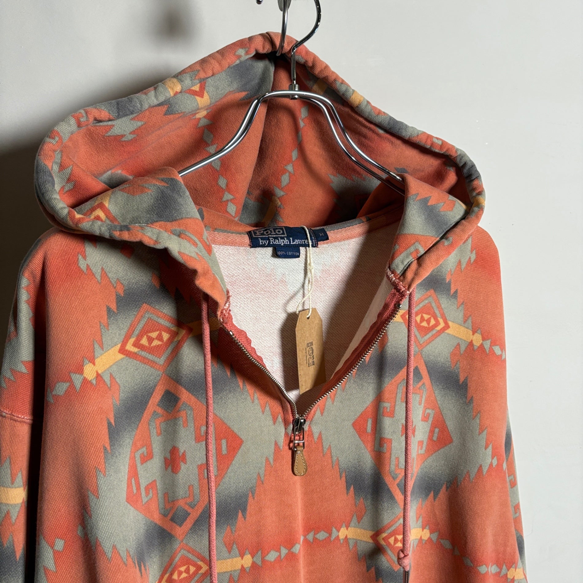 1980s~1990s Polo Ralph Lauren "Native Pattern" Half-Zip Hoodie