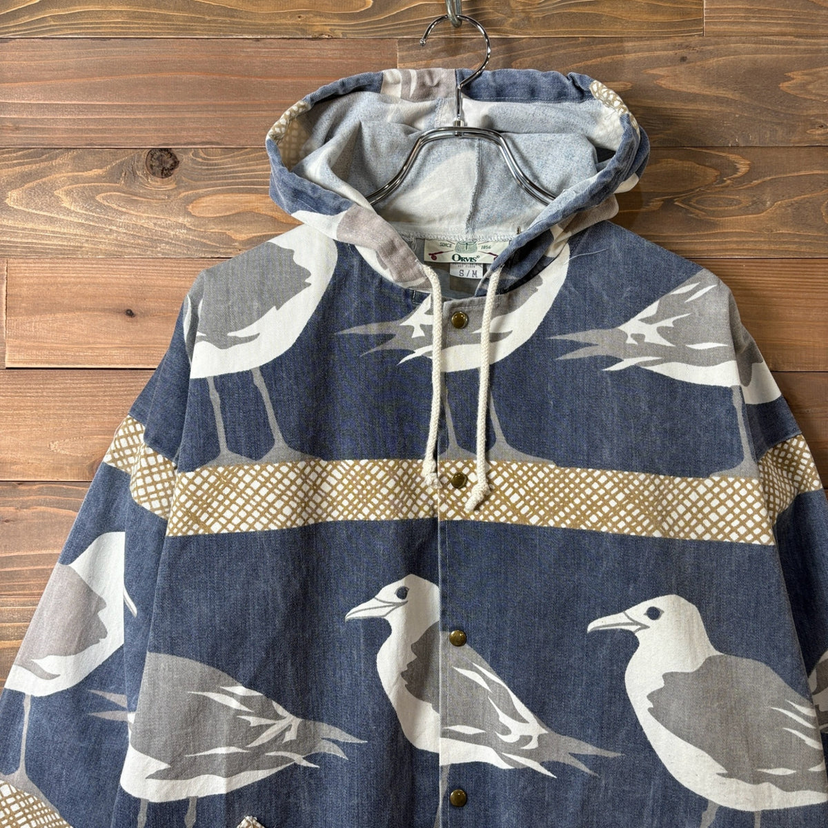 1990s ORVIS "Seagull Pattern" Michigan Rag Hoodie