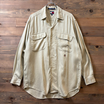 1990s TOMMY HILFIGER "Rayon" Open Collar Shirt