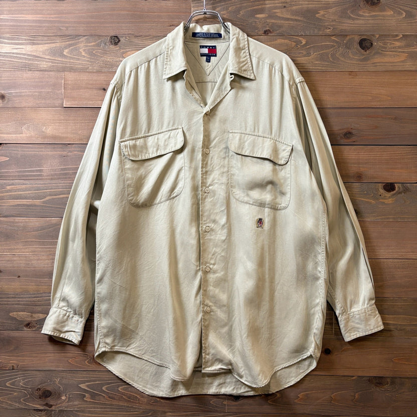 1990s TOMMY HILFIGER "Rayon" Open Collar Shirt