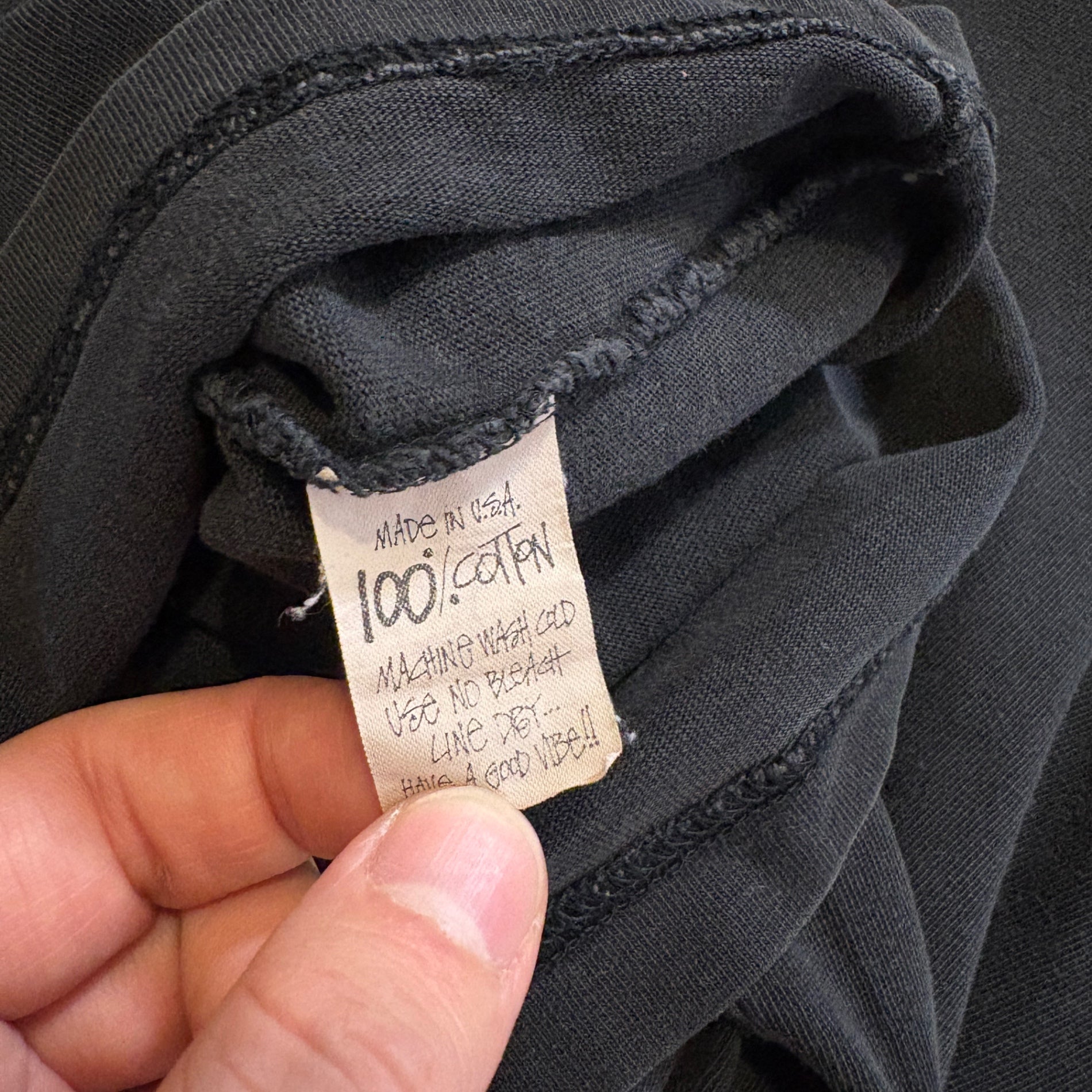 1980s STUSSY "BLACK" Logo Pocket T-Shirt