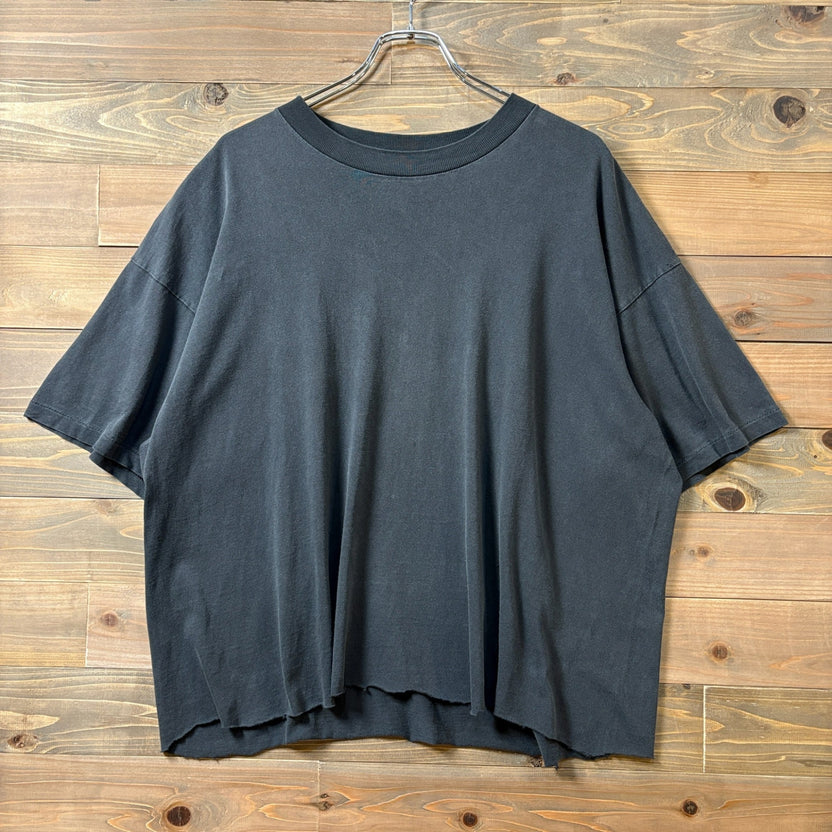 1990s Oneita Cut-Off Black T-Shirt Made in USA