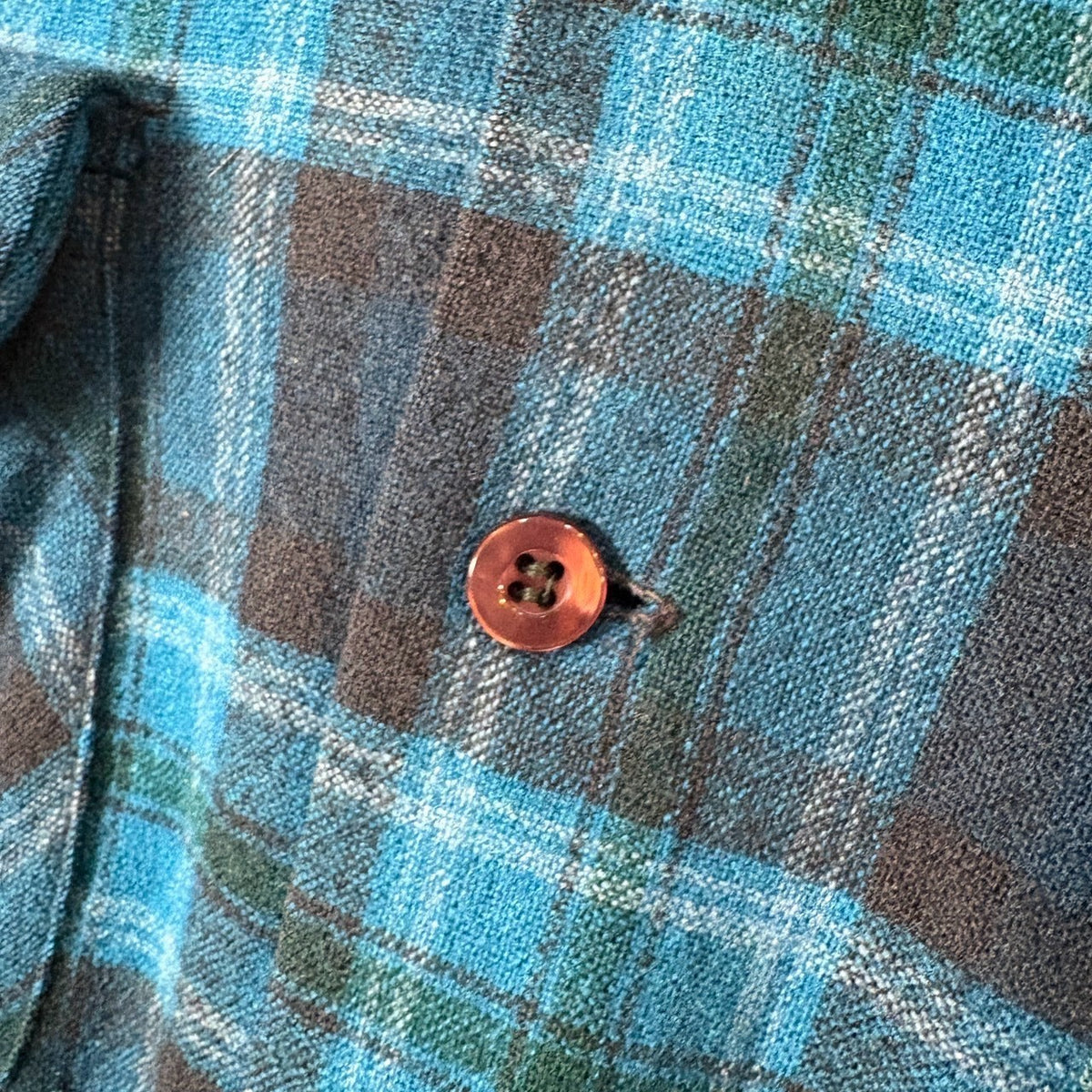 1960s Pendleton "Blue" Ombre Check Wool Flannel Shirt