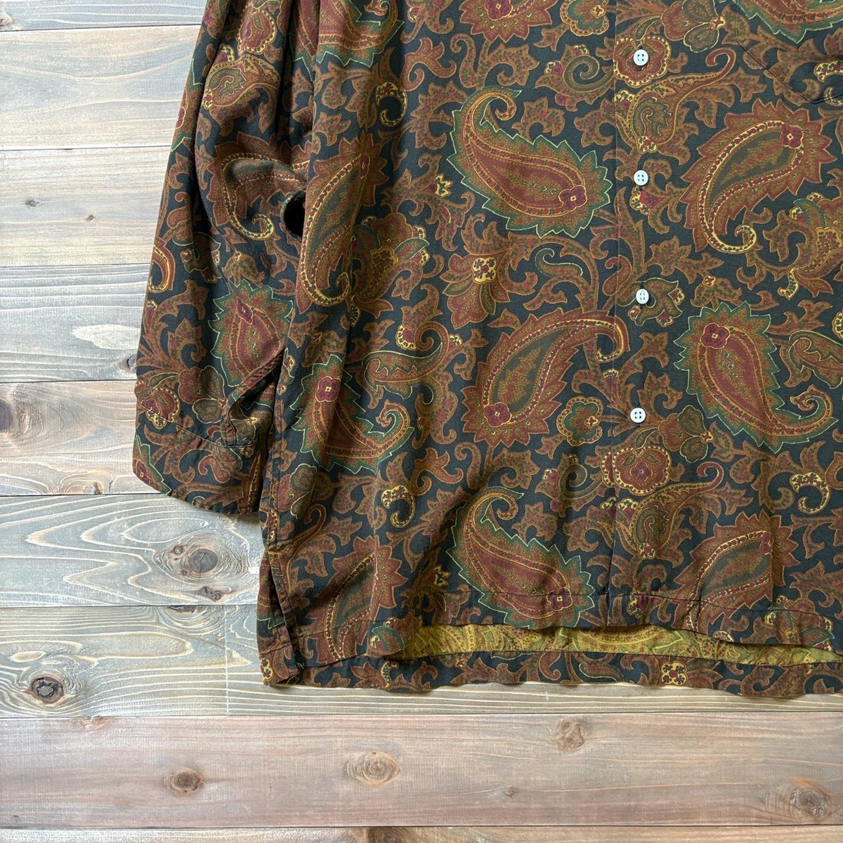 1980s Polo Ralph Lauren "Paisley" Rayon Open Collar Shirt
