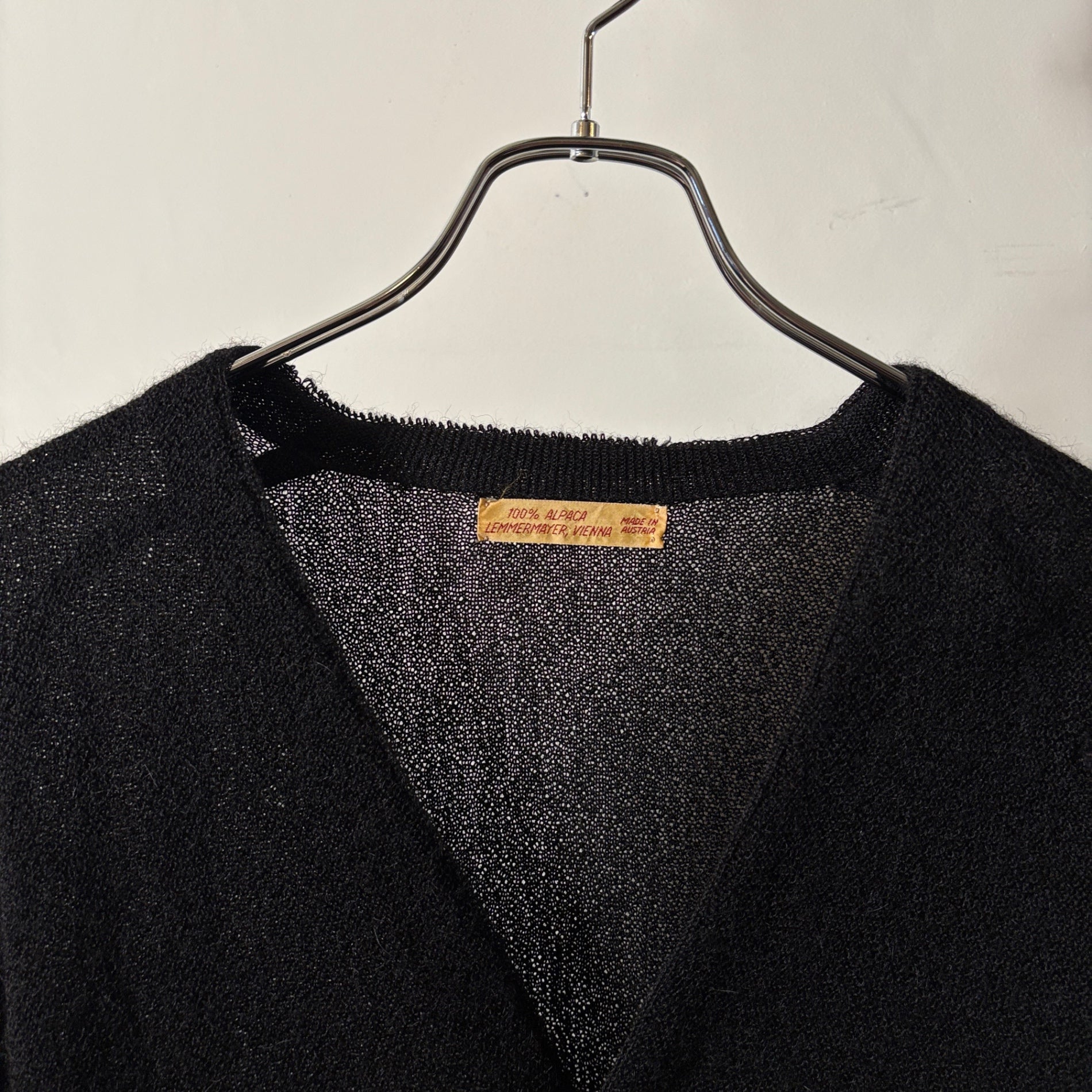 1960s LEMMERMAYER "BLACK" Alpaca Cardigan