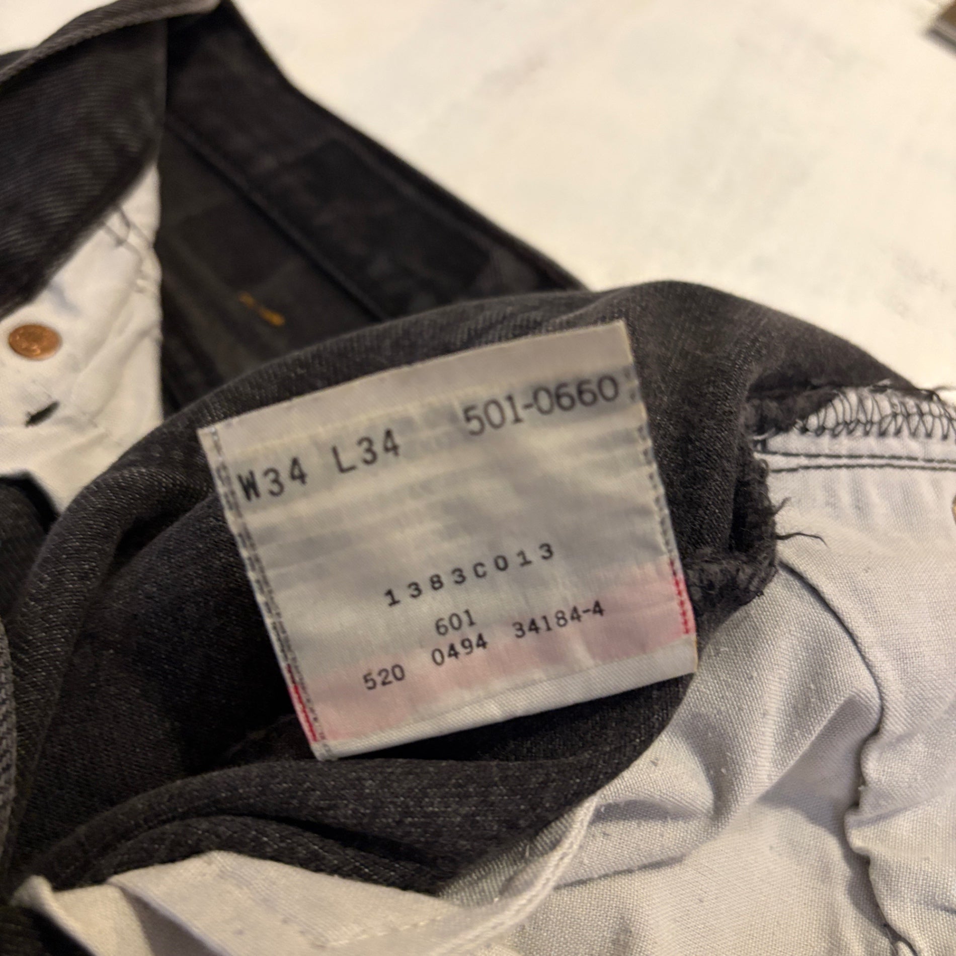 1990s Levi's 501 "Sulfur Black" Denim Pant