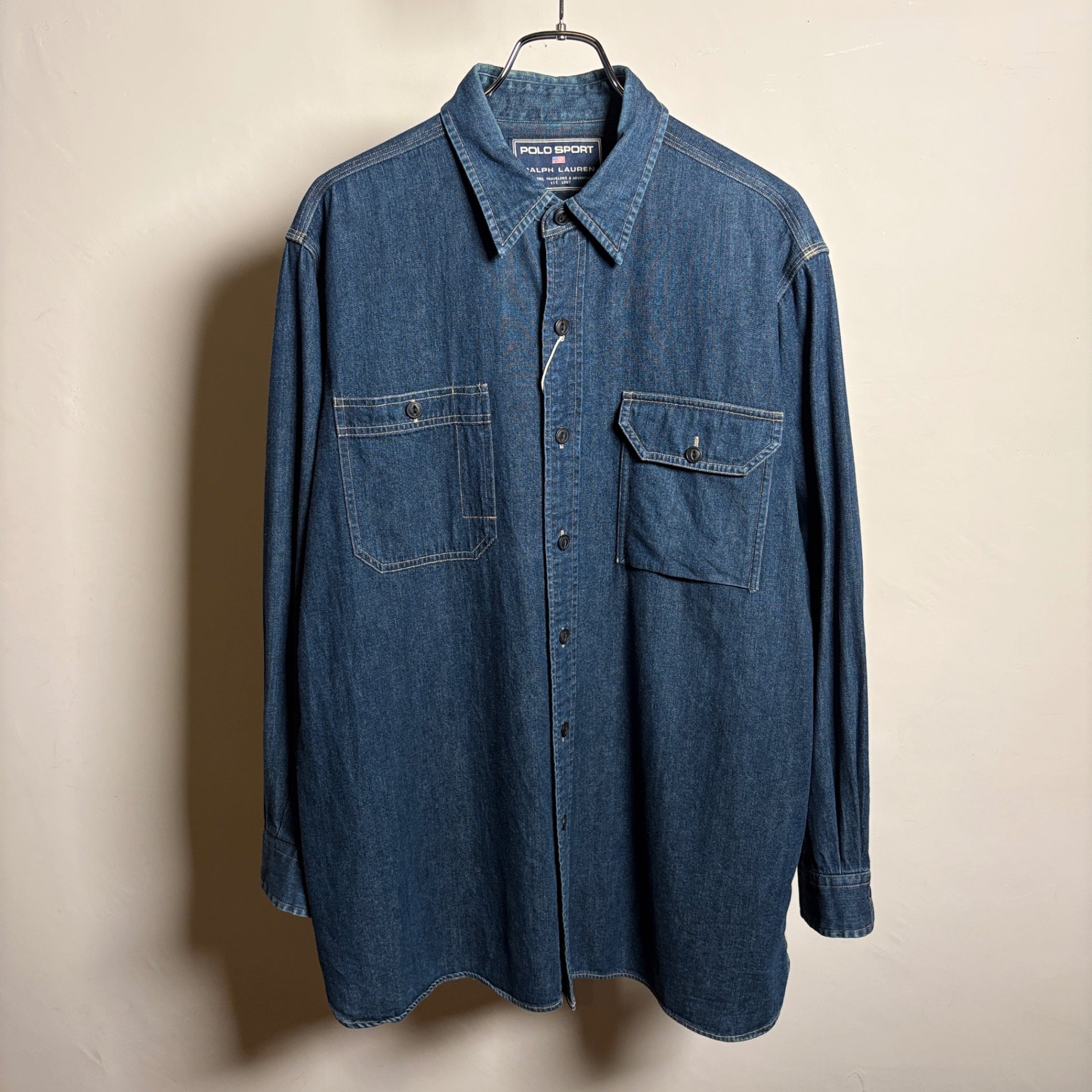 1990s POLO SPORT "ガチャポケ" Denim Shirt