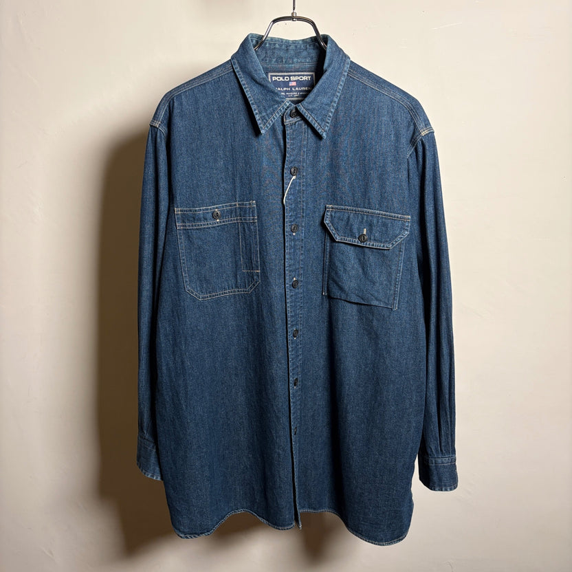 1990s POLO SPORT "ガチャポケ" Denim Shirt