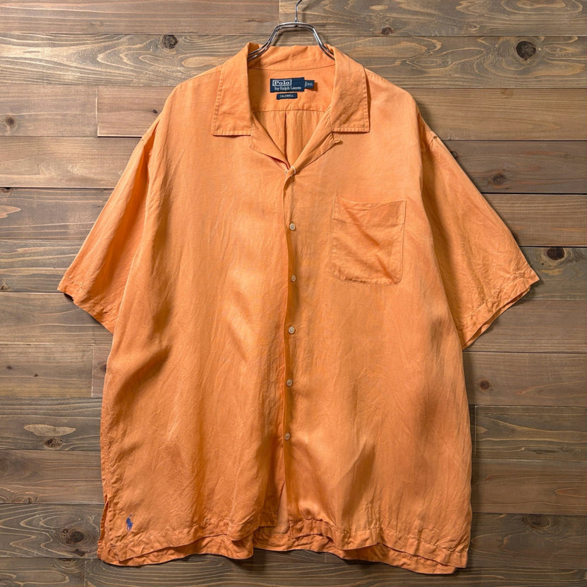 2000s Polo Ralph Lauren "Silk × Linen" Open Collar Shirt