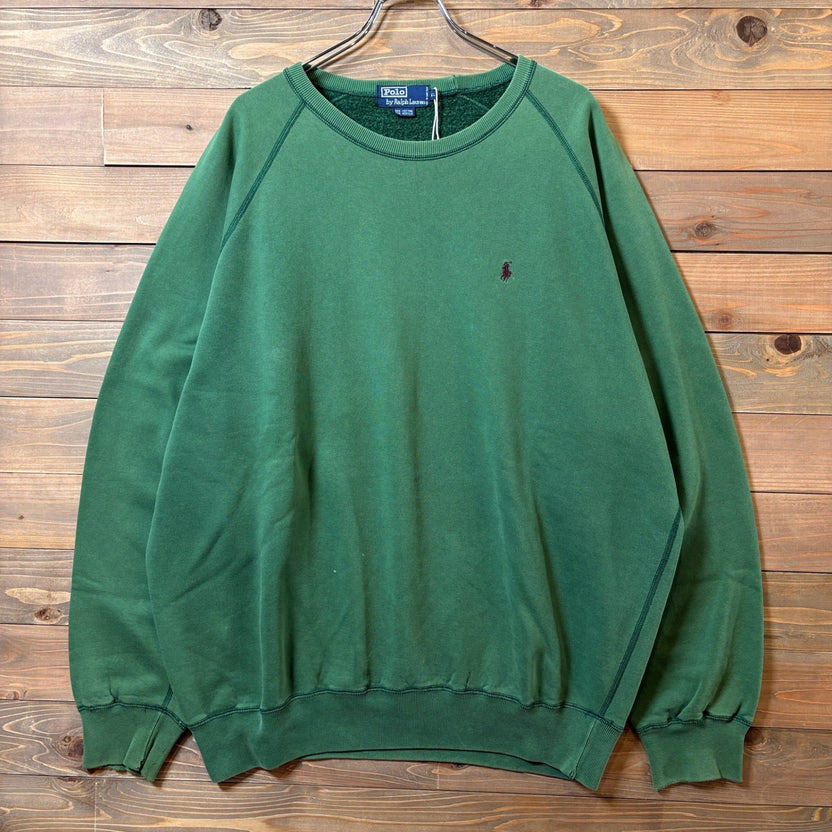 1990s Polo Ralph Lauren "Fade Green" Raglan Sleeve Sweatshirt