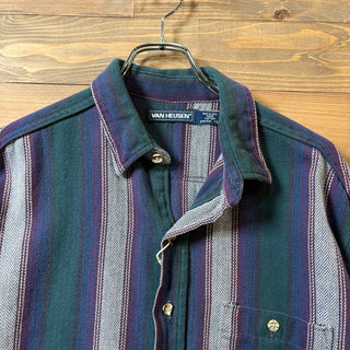 1990s Van Heusen ”Herringbone Stripe” Flannel Shirt