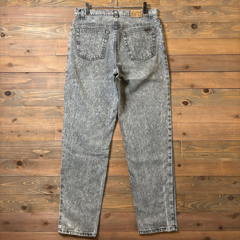 1990s Britannia Black Made in USA Chemical Wash Denim Pants