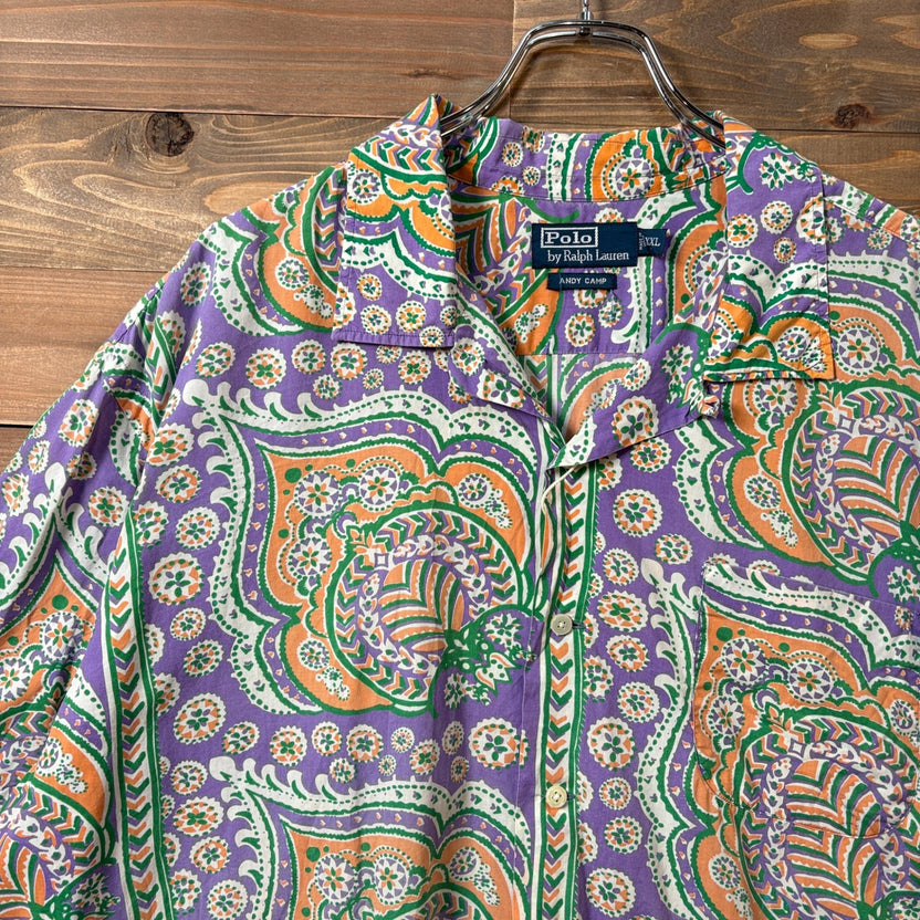 2000s Polo Ralph Lauren "ANDY CAMP" Paisley Open Collar Shirt