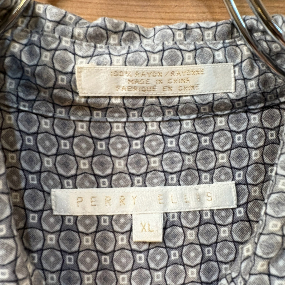 1990s~ PERRY ELLIS "Rayon" All-over pattern S/S Shirt