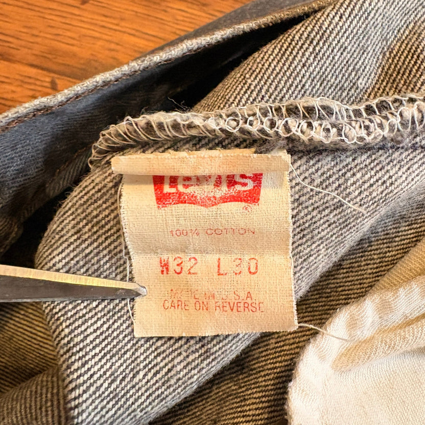 1980s Levi's 501-0658 "Yarn-Dyed" Black Denim Pants