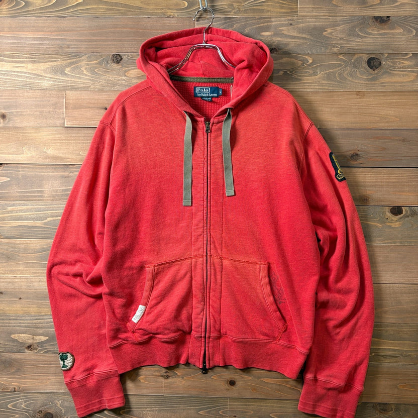 2000s Polo Ralph Lauren "RED" Thermal-Lined Zip Up Hoodie