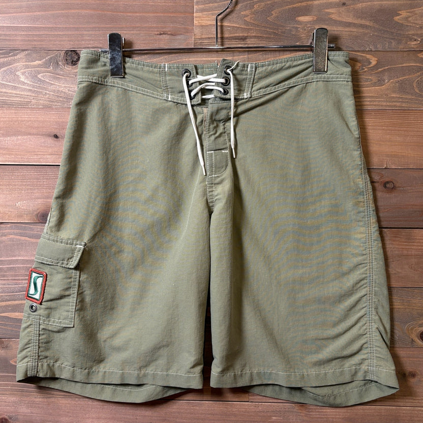 1990s STUSSY "Khaki" Swim Shorts