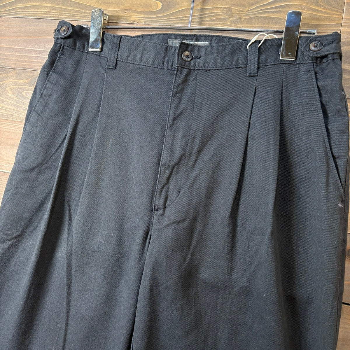 1990s David Taylor Made in USA Black Two-Tuck Pants