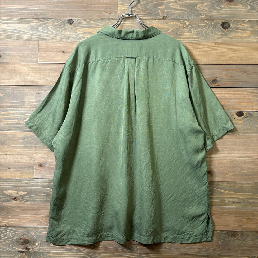 2000s Polo Ralph Lauren Silk Linen Open Collar Shirt