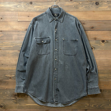 1990s RRL "Gacha Pocket" Black Denim Shirt