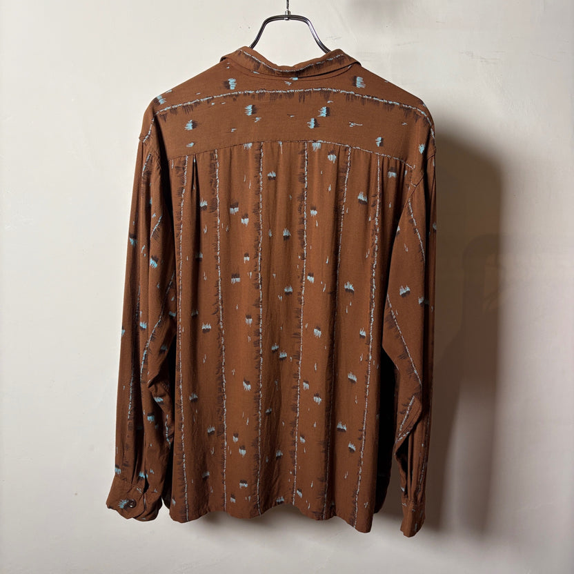 1950s~1960s PILGRIM "Atomic Pattern" Rayon Shirt
