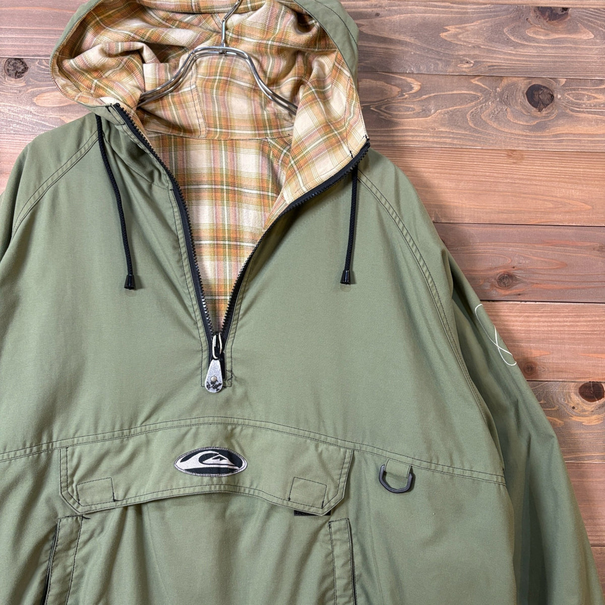 2000s Quiksilver ”Ombre Check” Reversible Anorak Hoodie