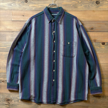 1990s Van Heusen ”Herringbone Stripe” Flannel Shirt