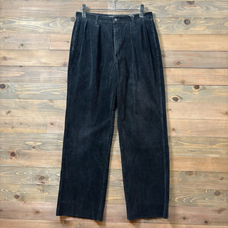 1980s Polo Ralph Lauren Made in USA Black Corduroy Pants 42 TALON