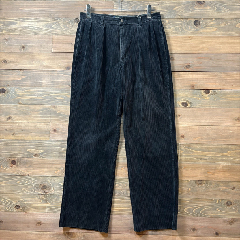 1980s Polo Ralph Lauren Made in USA Black Corduroy Pants 42 TALON