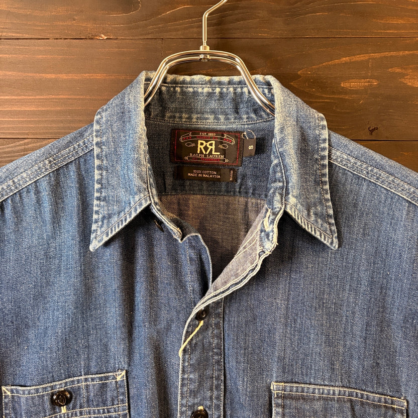 1990s RRL "Asymmetrical Pockets" Denim Shirt