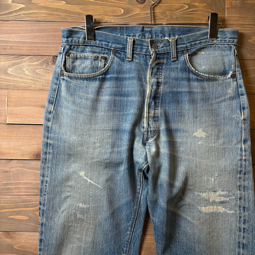 1970s Levi's 501 "66 Single" Damaged Denim Pant