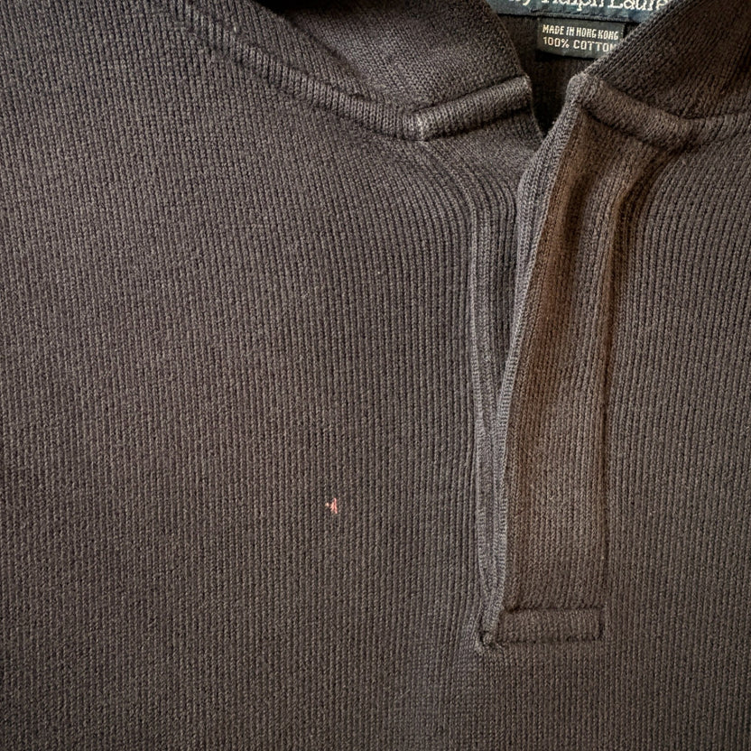 1990s Polo Ralph Lauren "Henry Neck" Rib Knit Hoodie