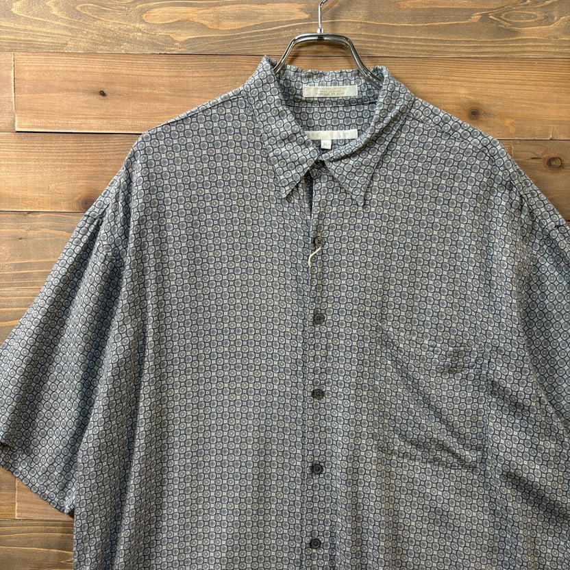 1990s~ PERRY ELLIS "Rayon" All-over pattern S/S Shirt