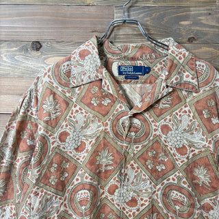 1990s Polo Ralph Lauren "LINEN100%" Aloha Open Collar Shirt