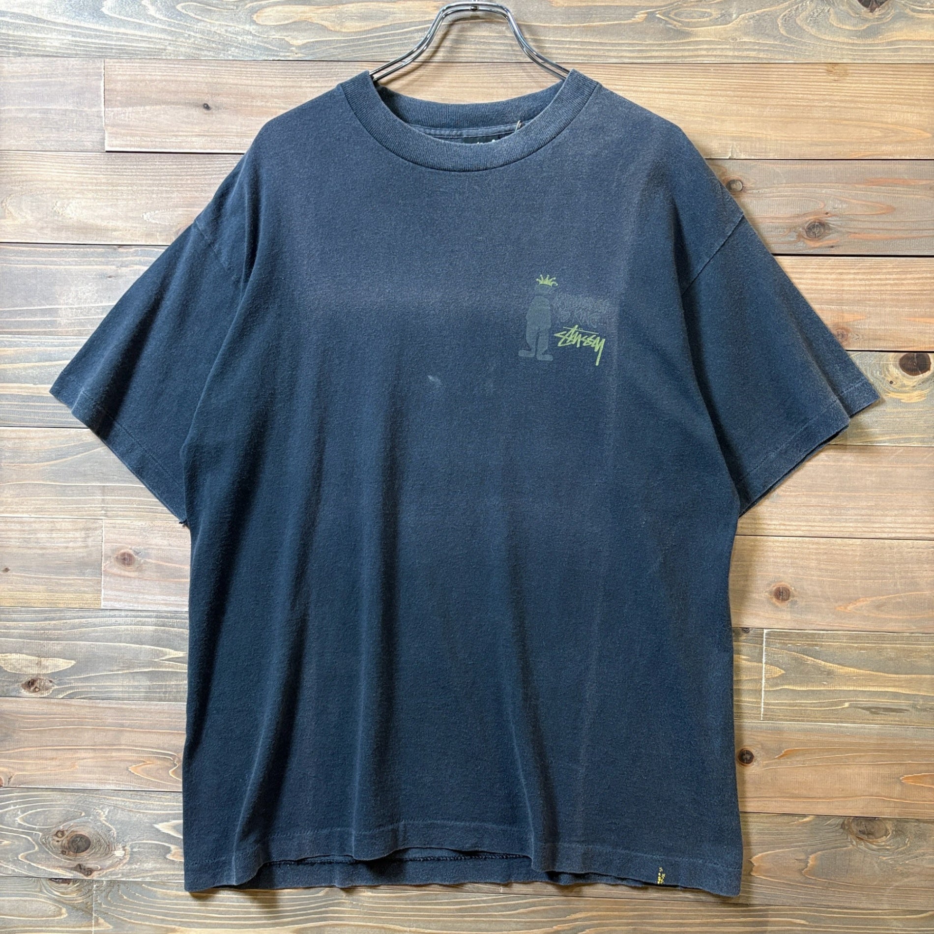 1980s STUSSY "SHADOW MAN" Black T-Shirt