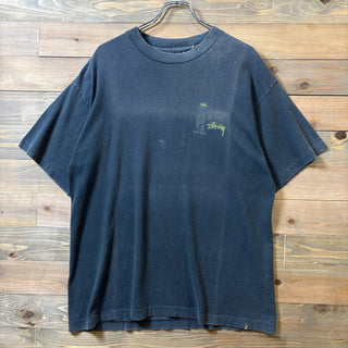 1980s STUSSY "SHADOW MAN" Black T-Shirt