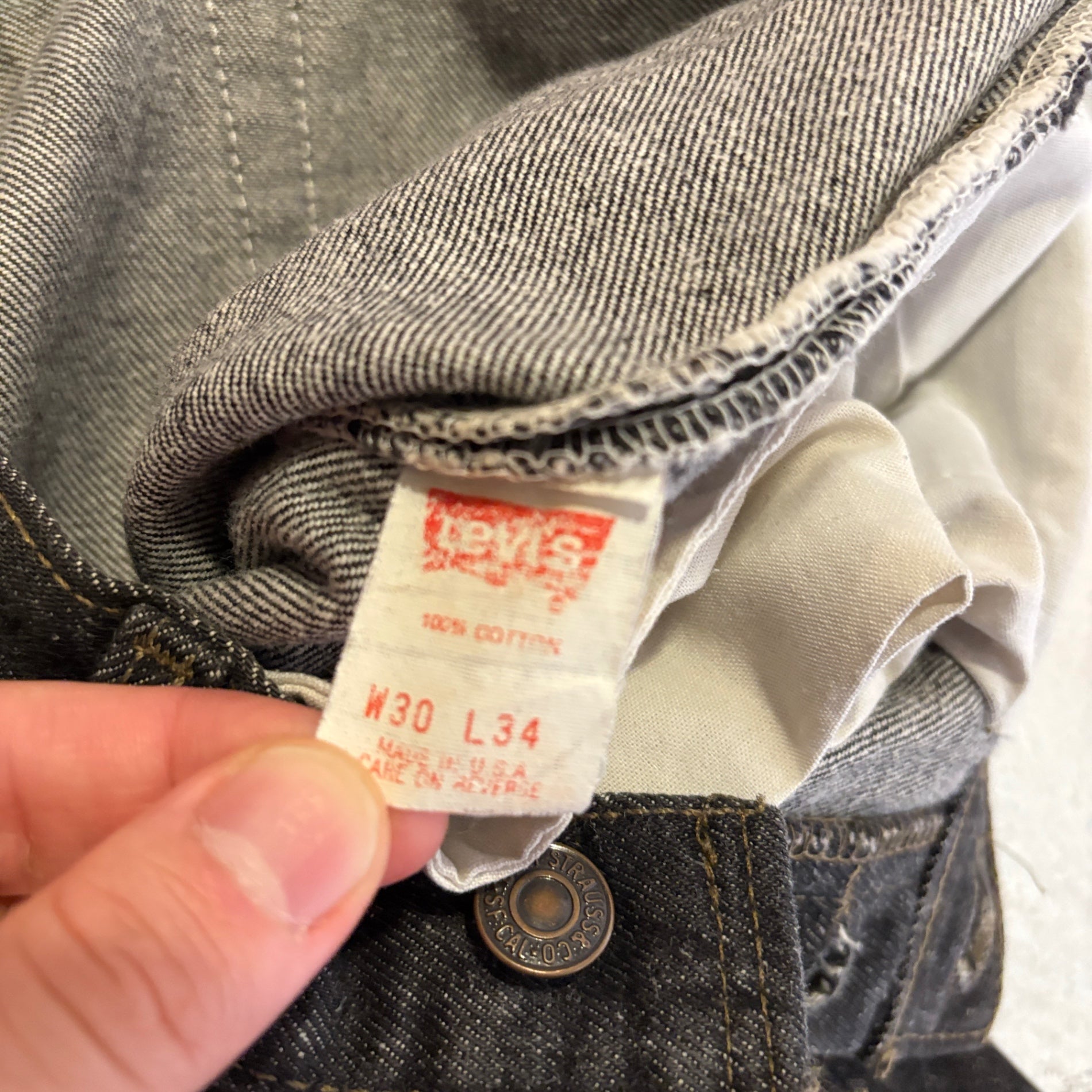 1990s Levi's 501 "Mint Condition" Yarn-Dyed Black Denim