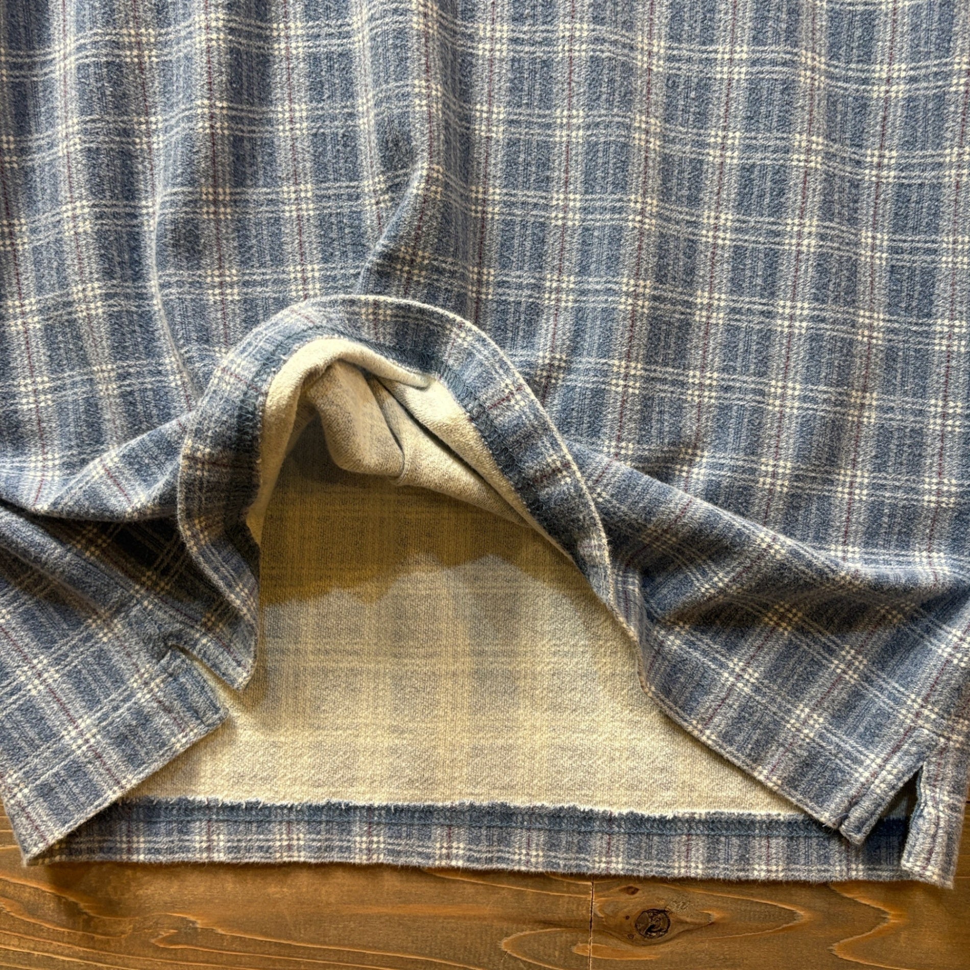 2000s Basic Equipment "Plaid Pattern" Henry Neck T-Shirt