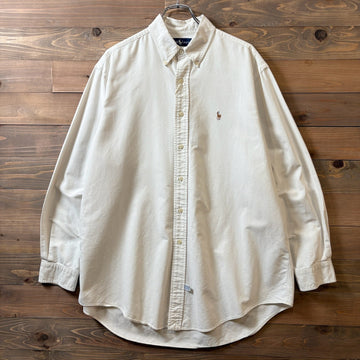 1990s Polo Ralph Lauren "WHITE" Oxford B/D Shirt