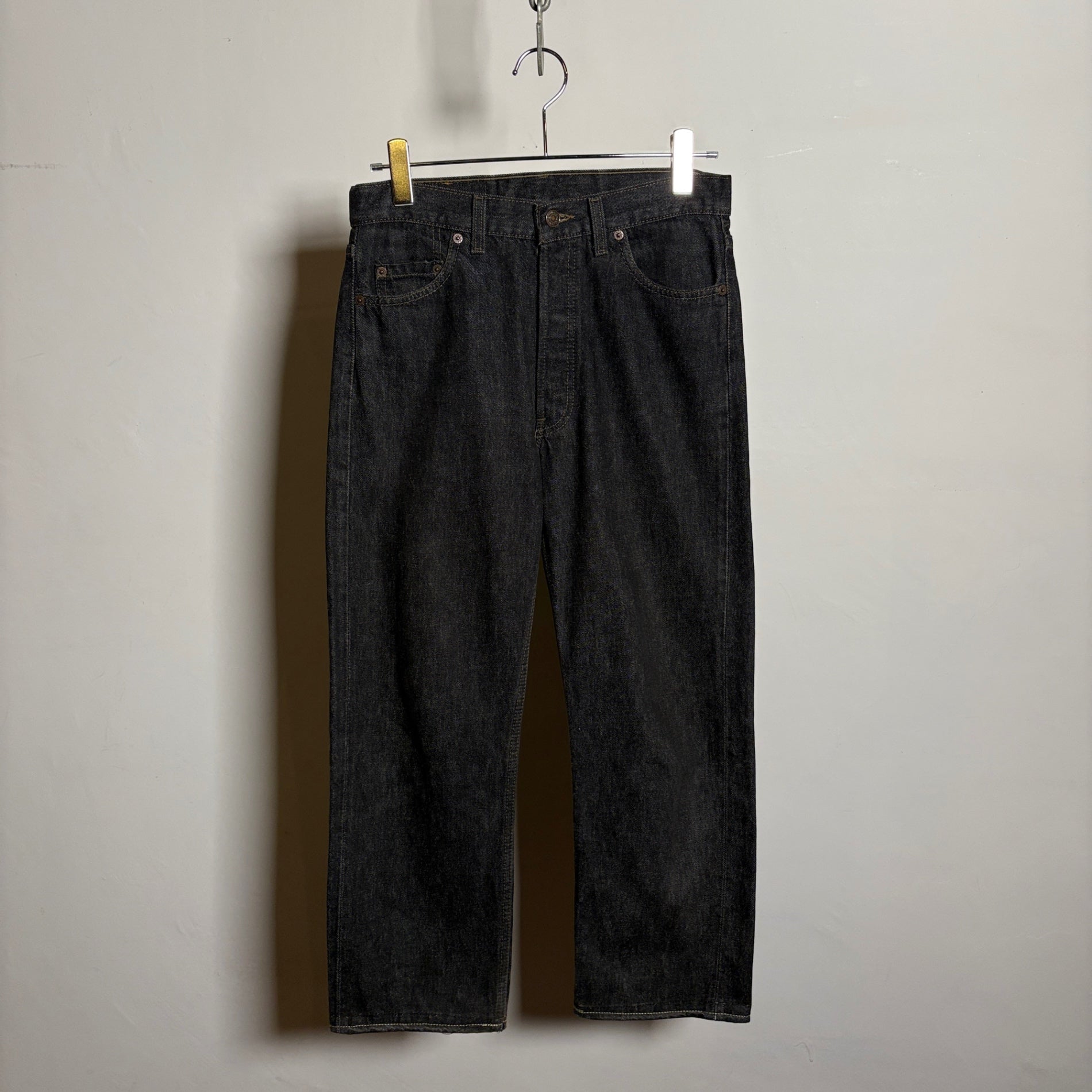 1990s Levi's 501 "Mint Condition" Yarn-Dyed Black Denim