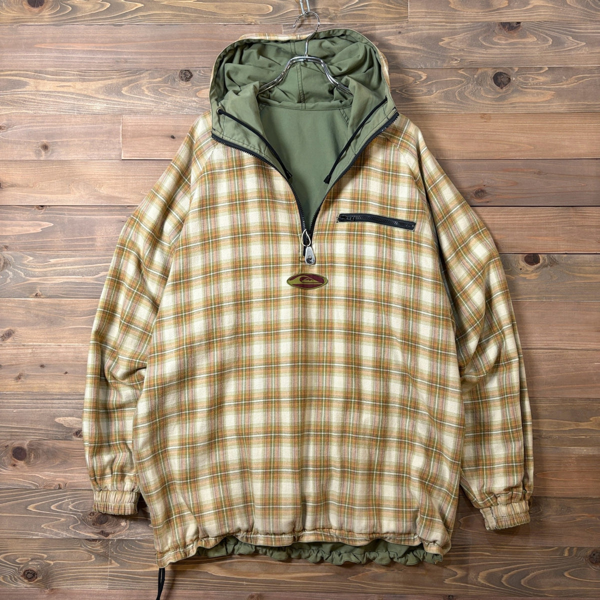 2000s Quiksilver ”Ombre Check” Reversible Anorak Hoodie